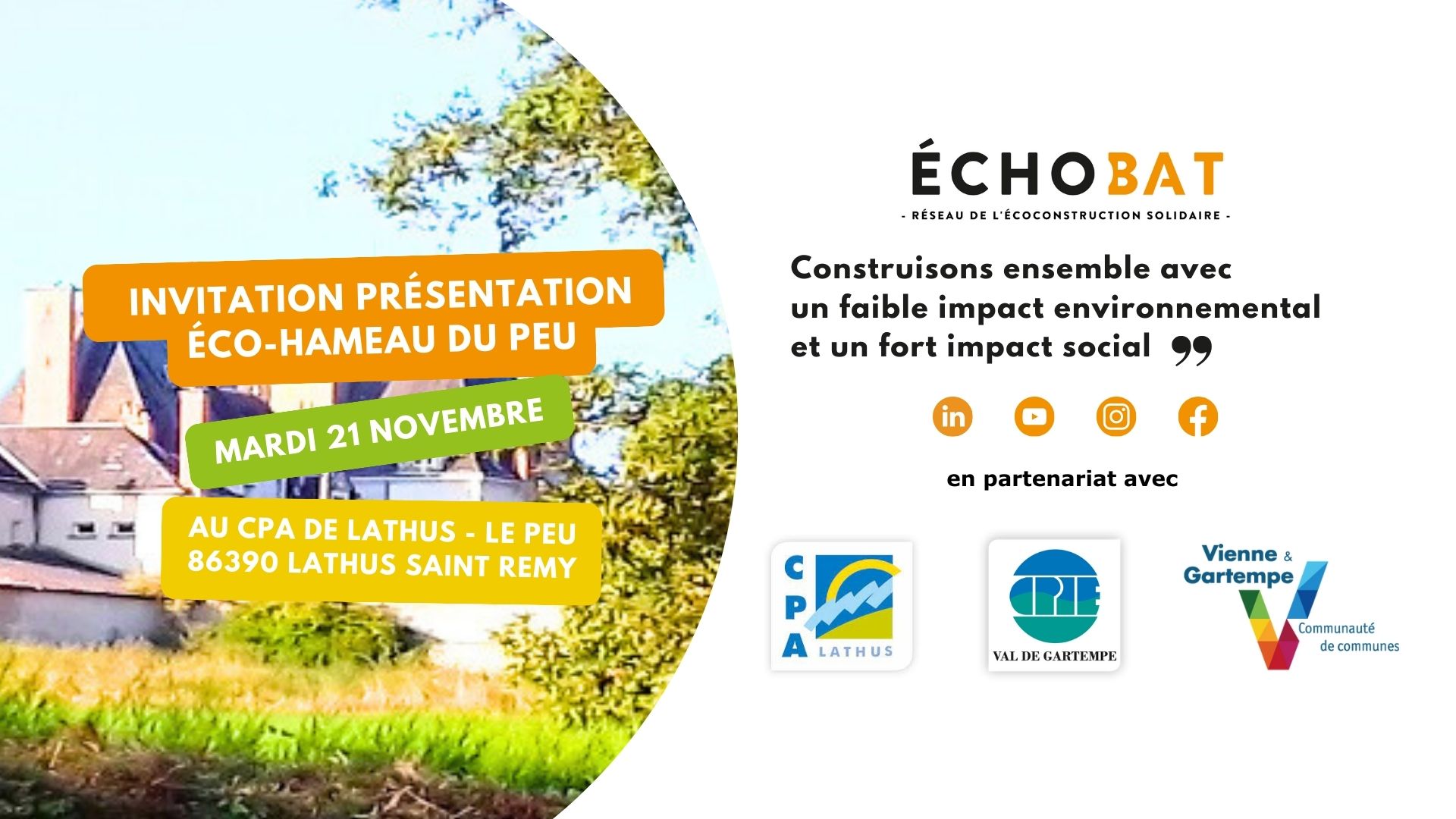 Présentation du projet d'éco-hameau du Peu à Lathus saint Rémy